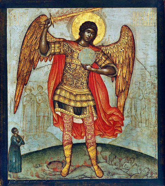 Simon Ushakov Archangel Michael Trampling the Devil Underfoot.
